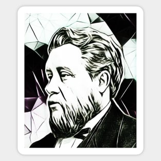 Charles Spurgeon Black and White Portrait | Charles Spurgeon Artwork 3 Sticker